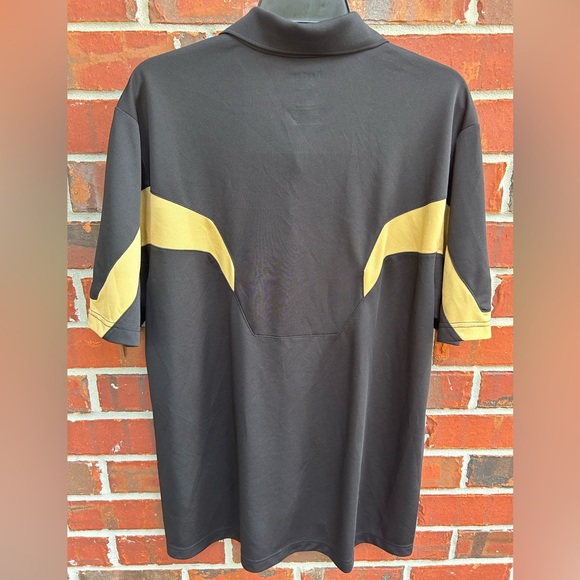 Reebok NFL New Orleans Saints Mens Short Sleeve Medium Polo Shirt Black & Gold - Picture 2 of 6